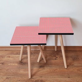 Hanah Home Juego de mesas nido, Rojo y Blanco